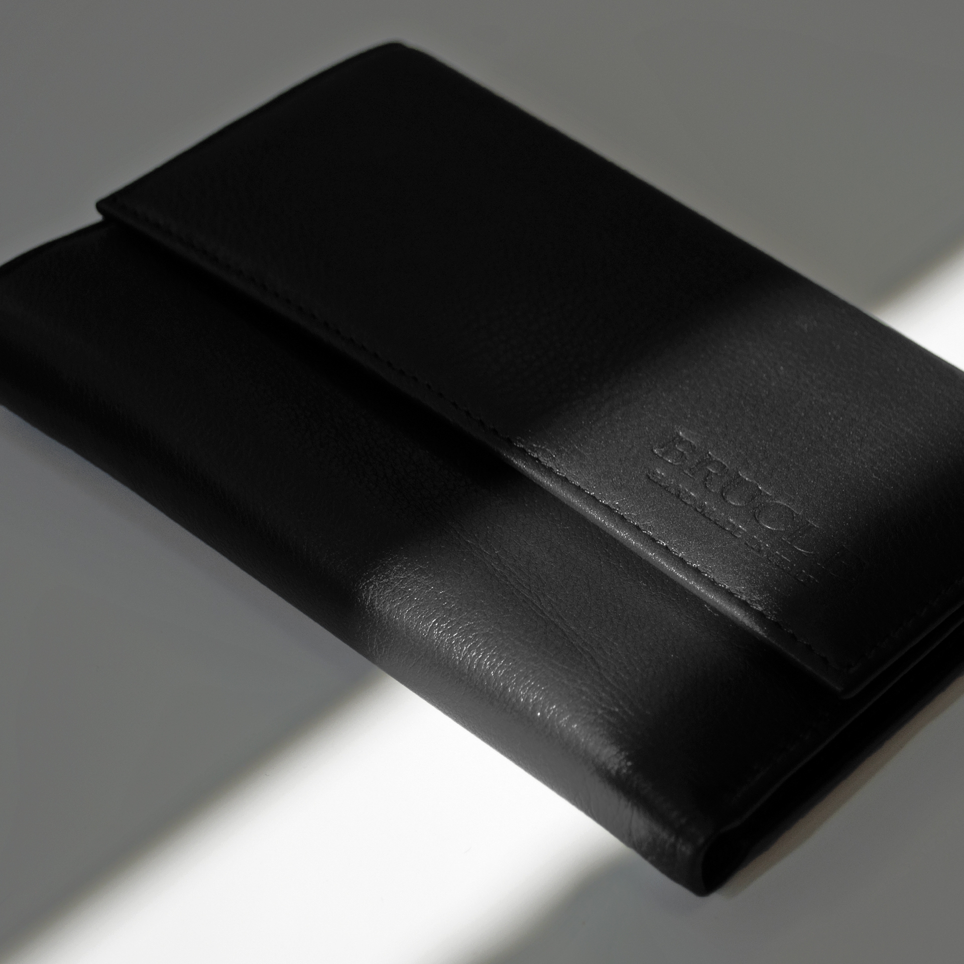 Black leather rectangular coin purse