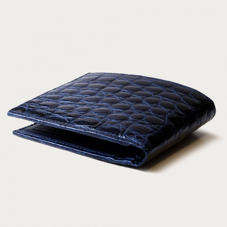 Portefeuille homme côté crocodile, bleu