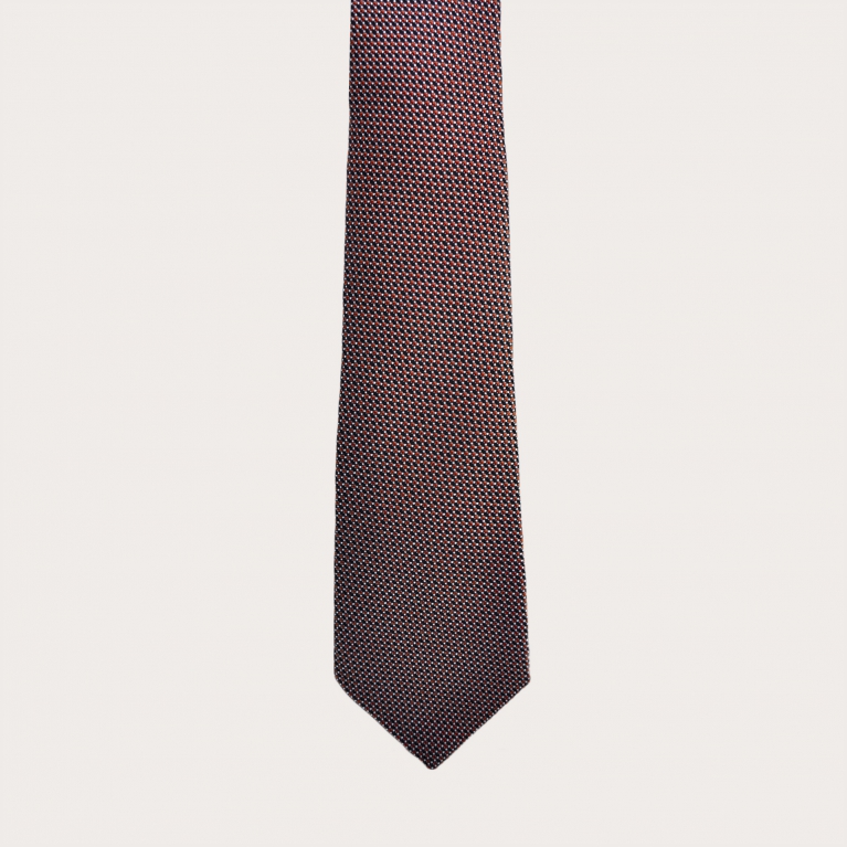 Corbata de seda jacquard, alfiletero rojo