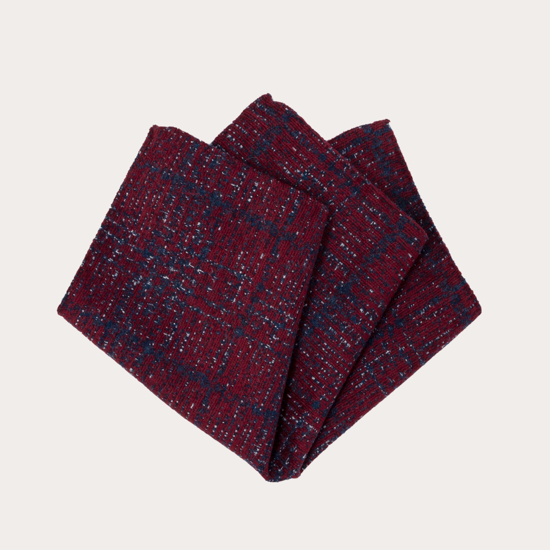 Momento sequía Residuos Pañuelo de bolsillo en seda y lana, estampado tartán rojo azul