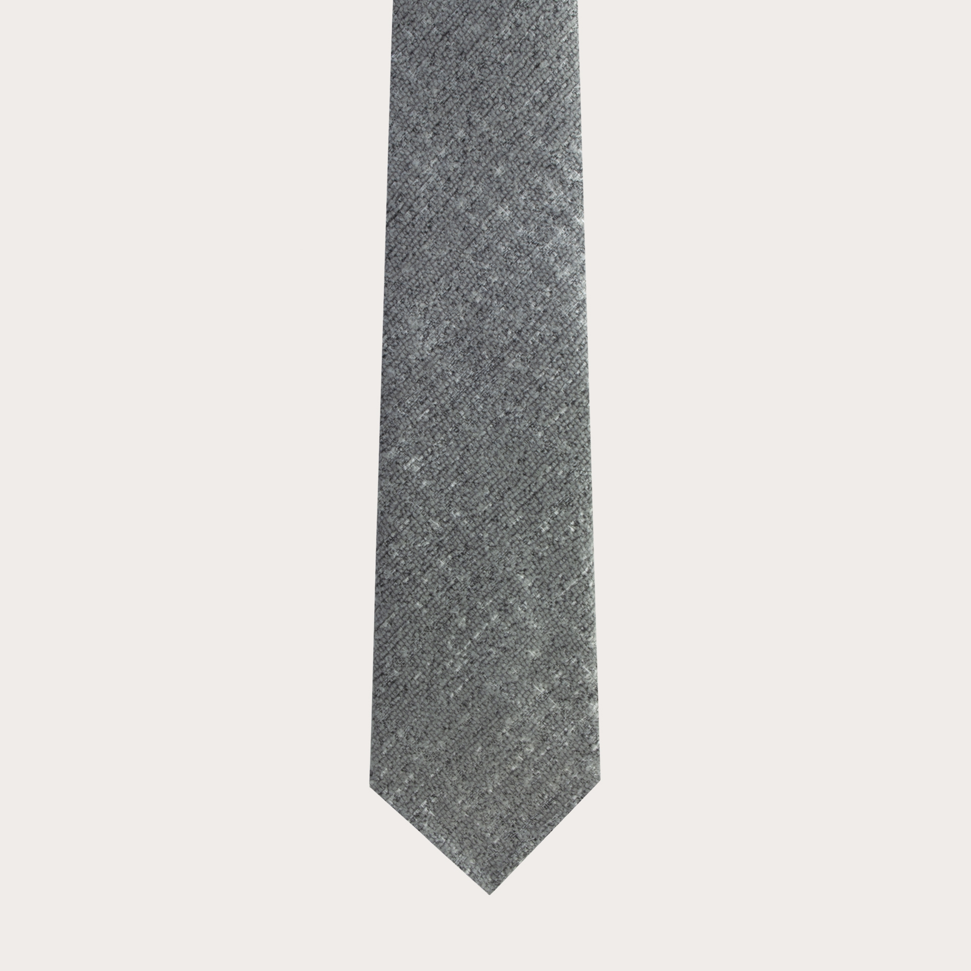 BRUCLE Unlined silk wool necktie tartan grey