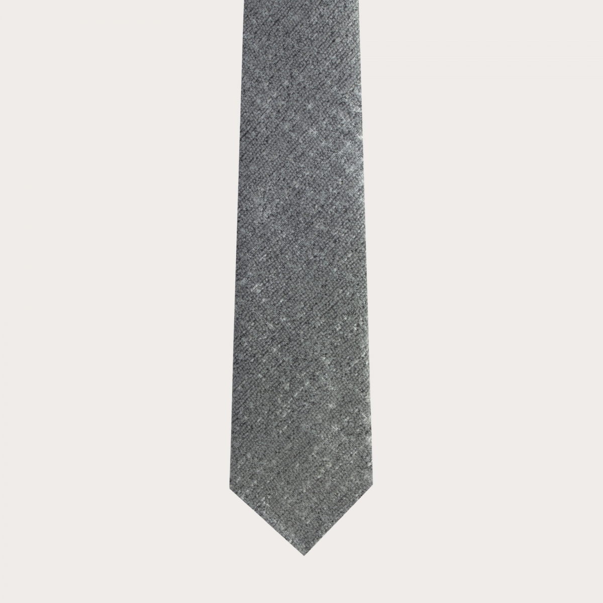 BRUCLE Unlined silk wool necktie tartan grey