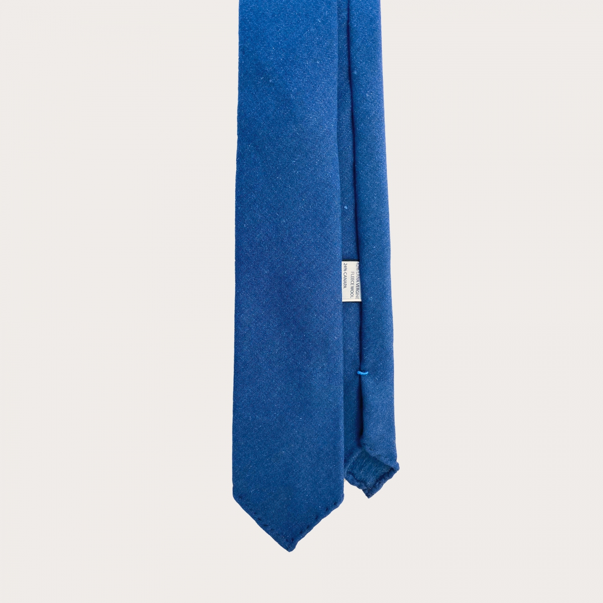 unlined necktie wool true hemp blue royal