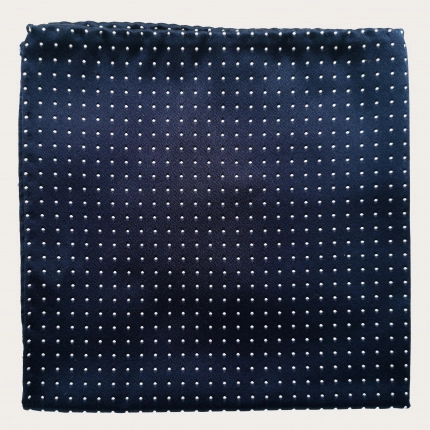 Einstecktücher aus Seide blau navy punkte