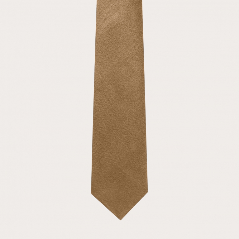 Corbata de cachemir y algodón sin forro, beige