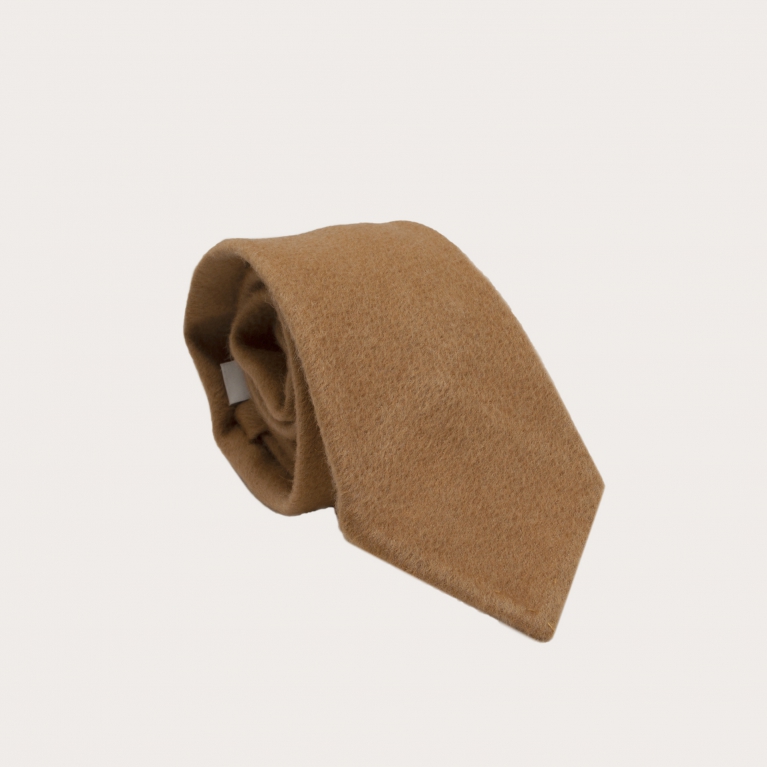 Corbata de cachemir y algodón sin forro, beige