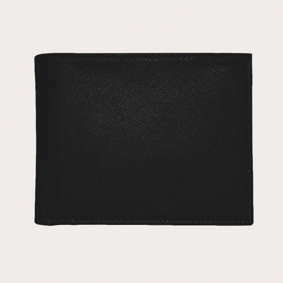 Cartera de hombre clásica negra saffiano