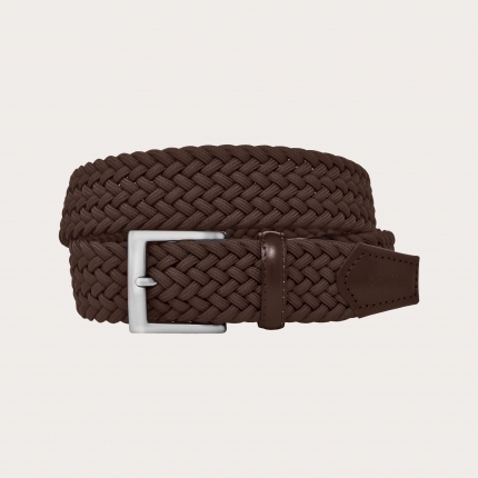 Chocolate Brown Braided Leather Belt for Women With Leather Covered  Rectangular Buckle 