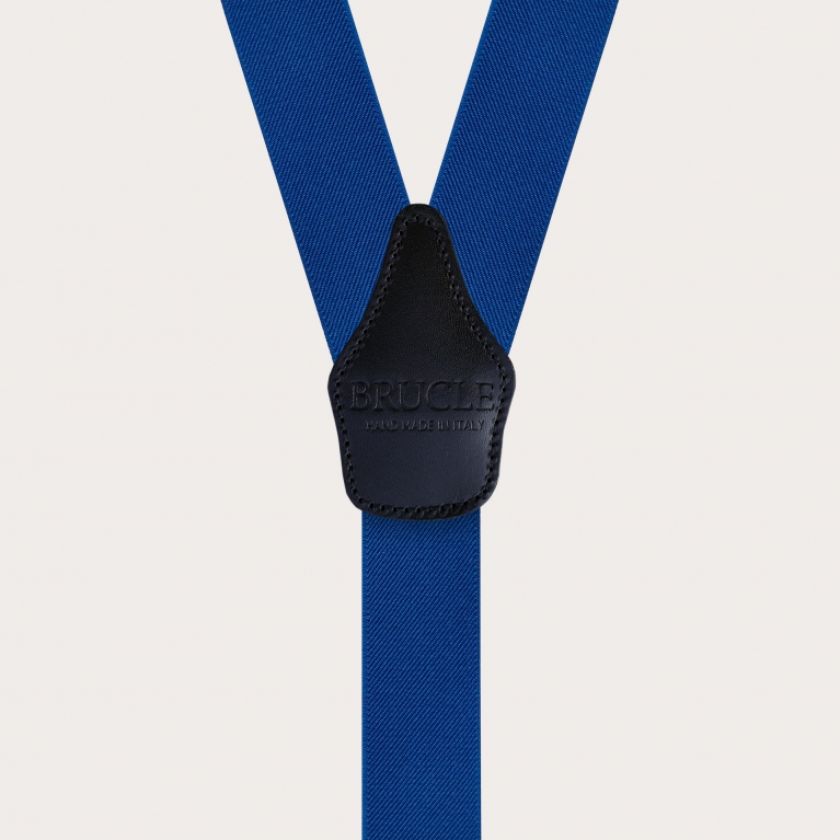 Y-shaped elastic royal blue suspenders