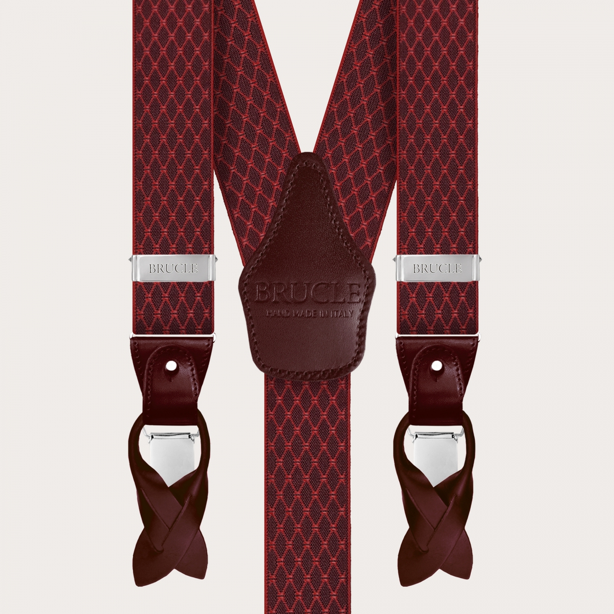 Elastic Y-Style Suspenders in Bright Red