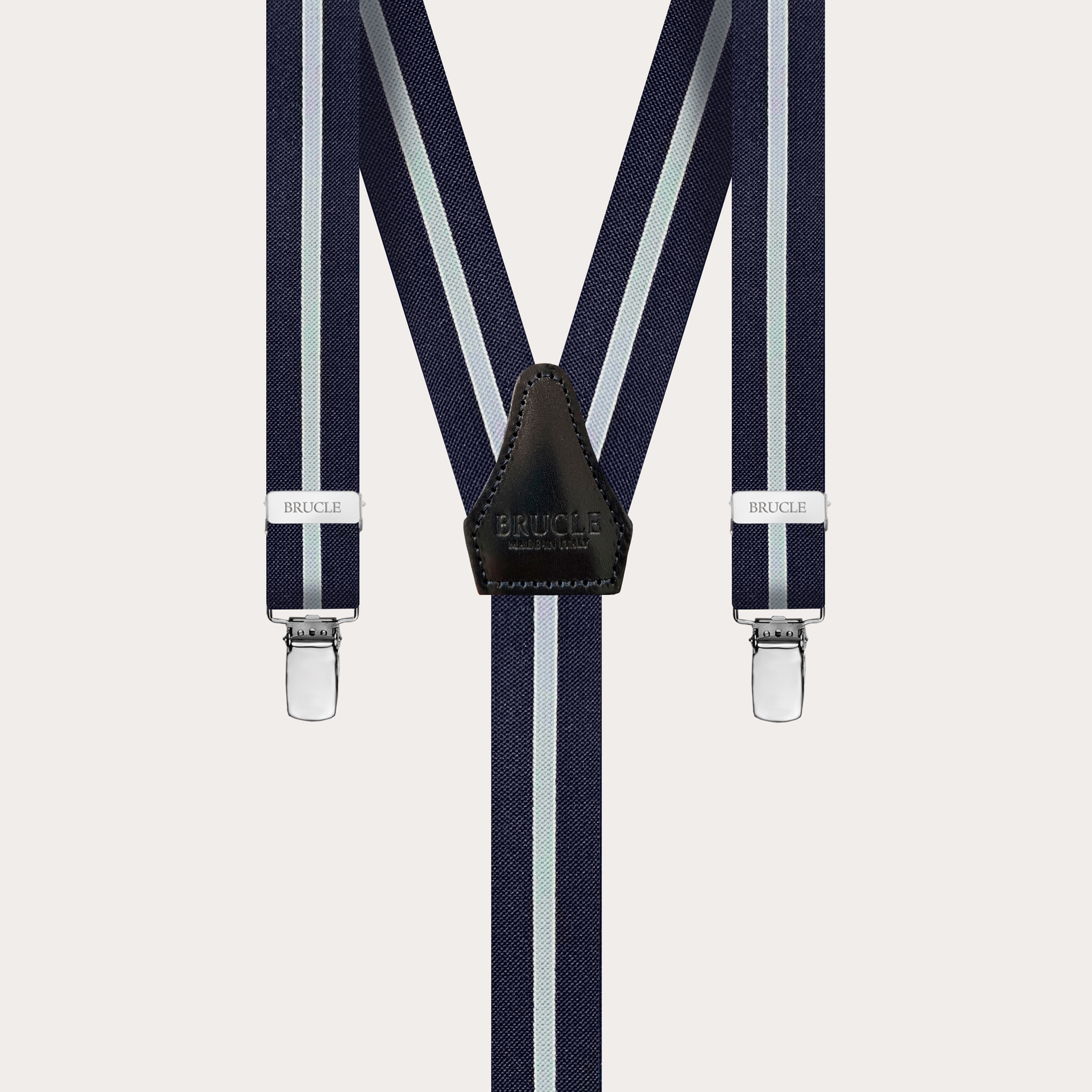Mens Unisex Clip-on Braces Elastic Suspender Stripe Y- back