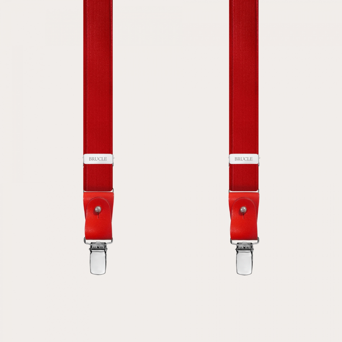 Brucle Formal Y-Shape Elastic Suspenders, Red
