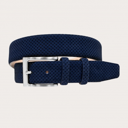 Italian Woven Cotton Elastic Belt - Royal Blue