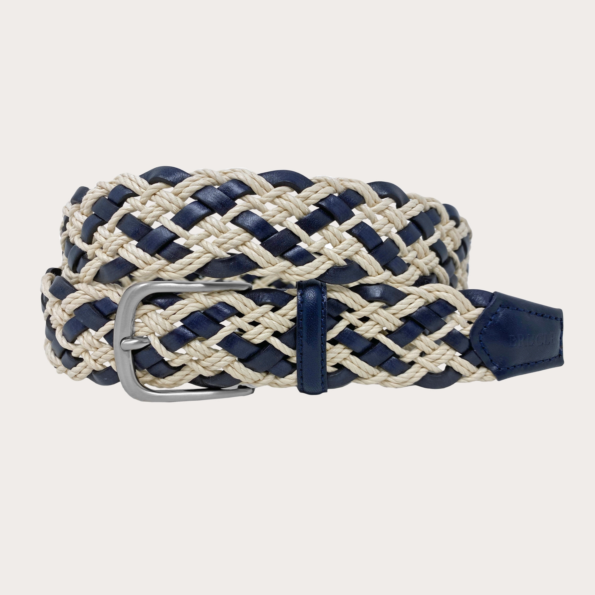 mens white rope belt