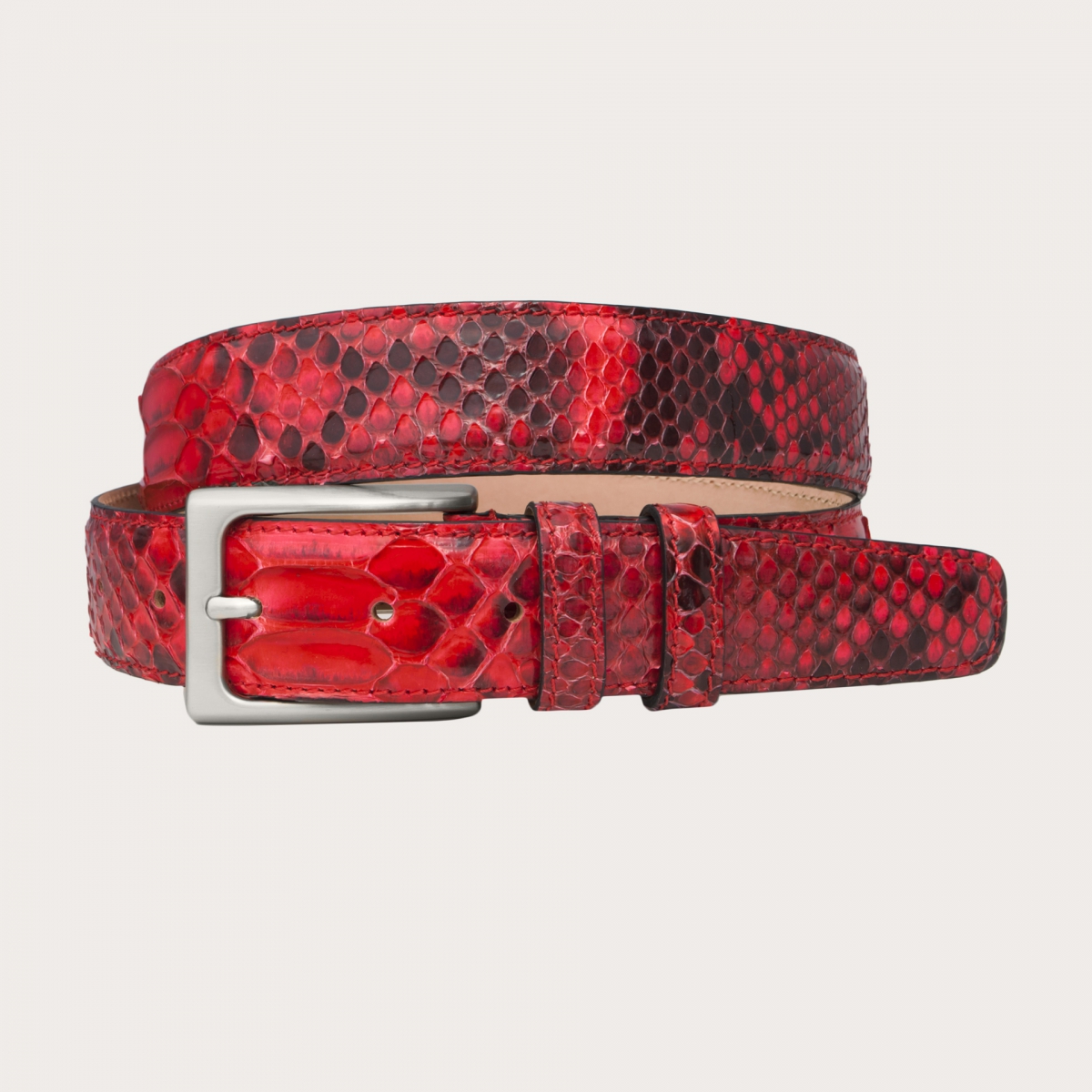 Eleganter Gürtel echtem aus Pythonleder, rot