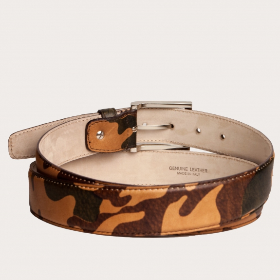 Camouflage Belt in Genuine Leather