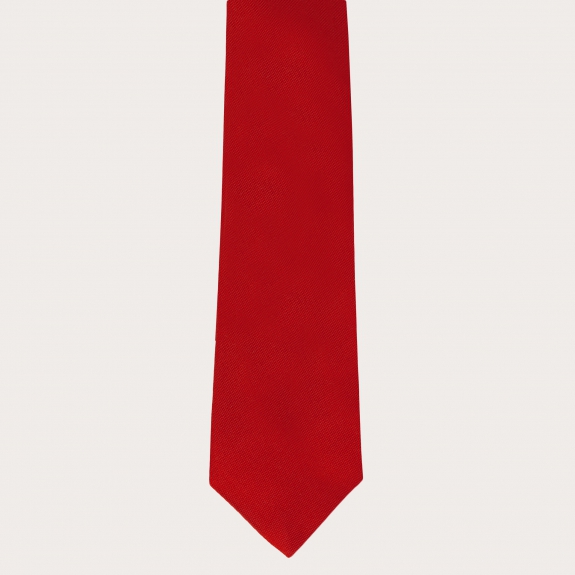 Silk necktie, red jacquard