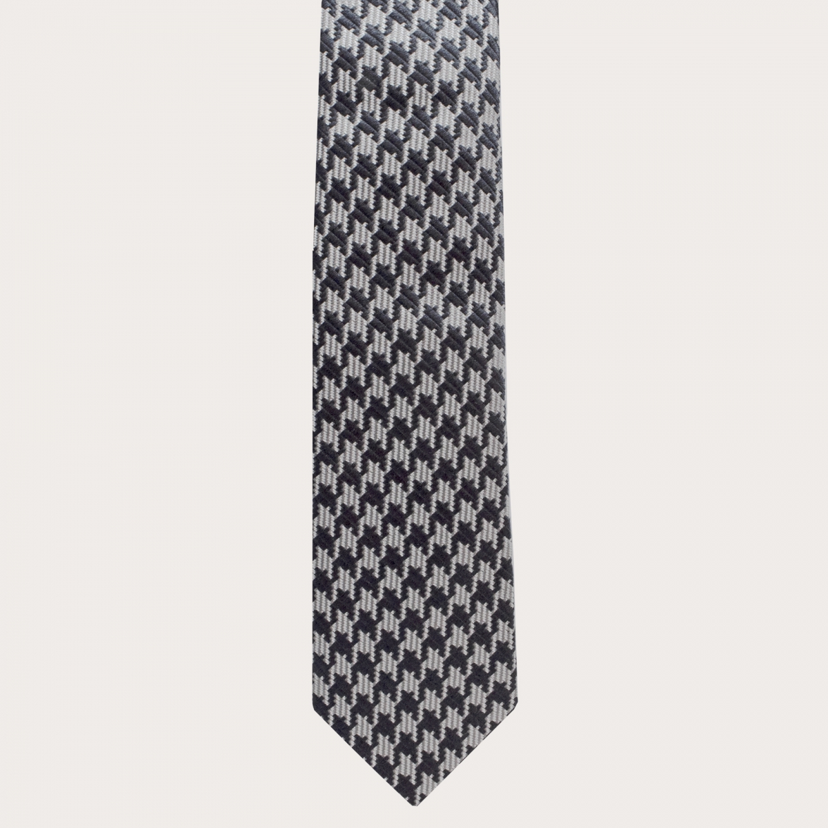 Brucle pied de poule silk tie beige