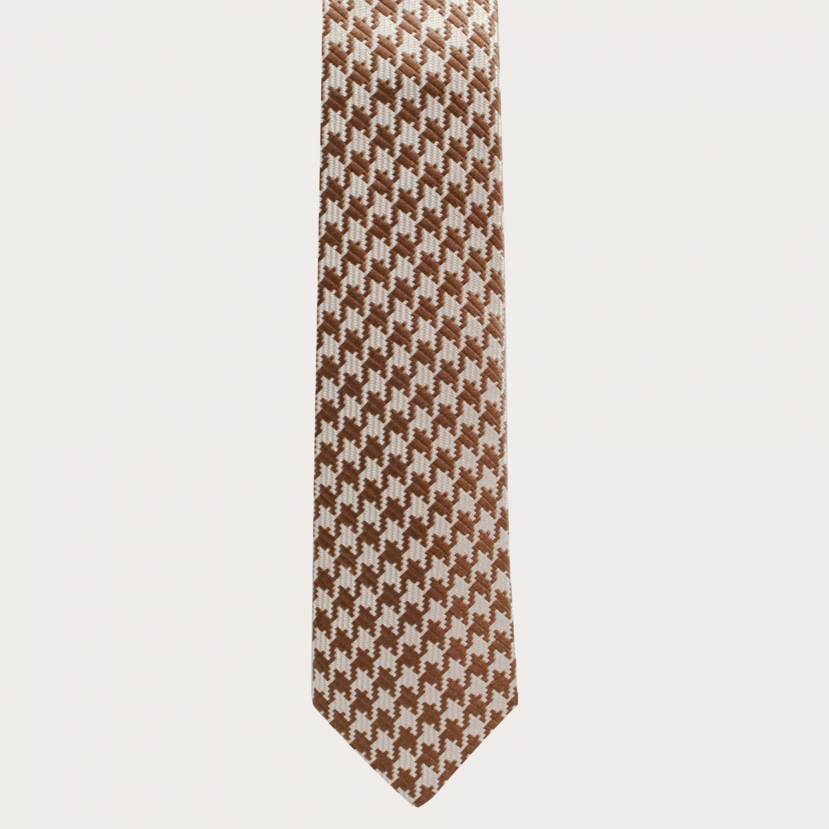 Brucle pied de poule silk tie beige