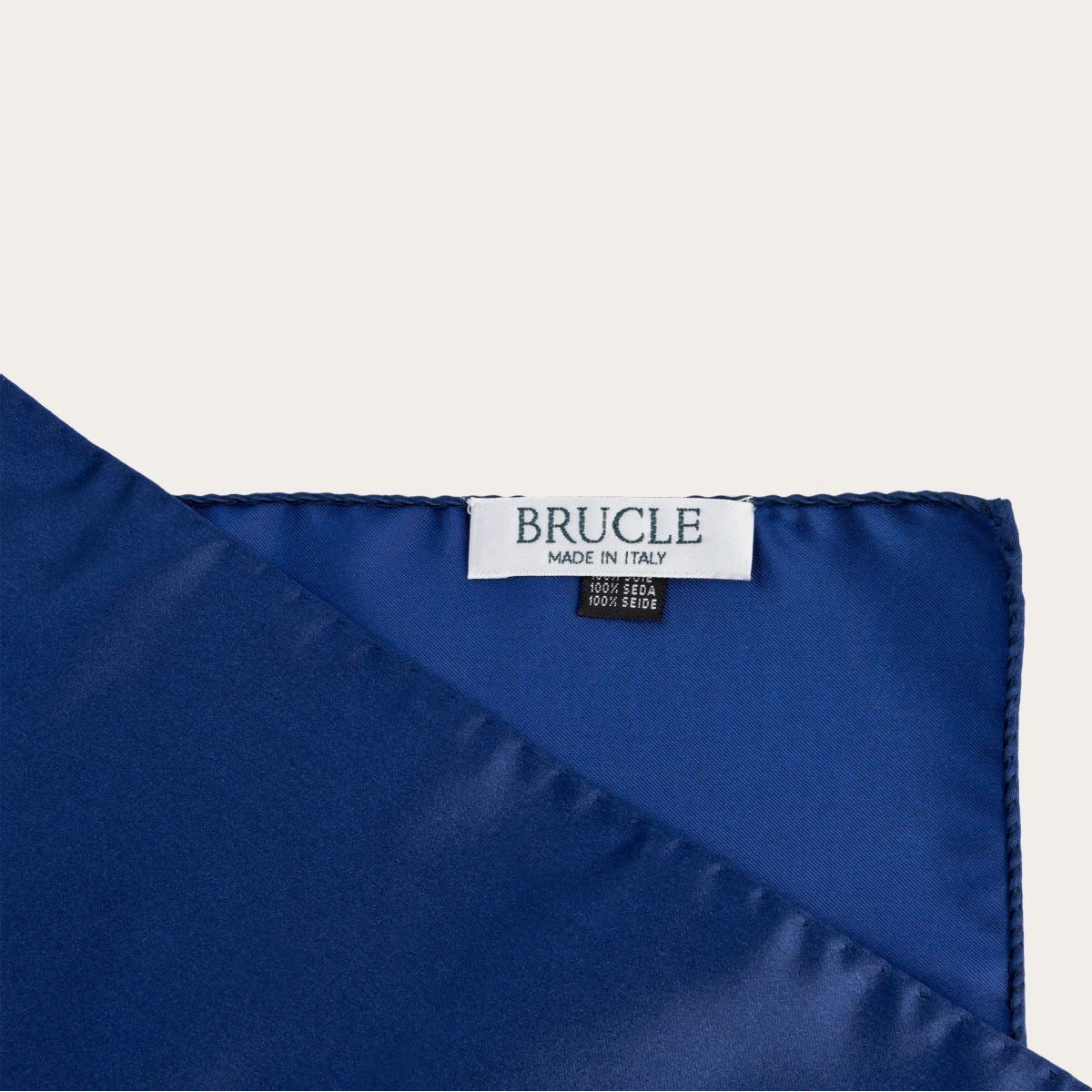 Pochette de costume homme en satin de soie bleu