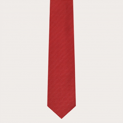 Silk necktie, dotted red