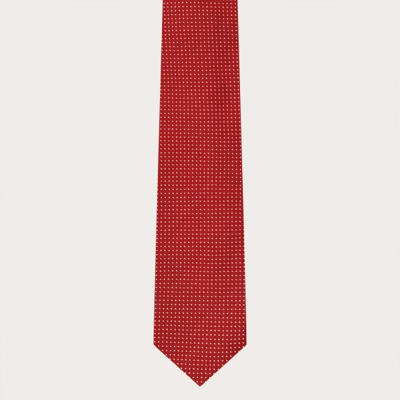 Brucle neck tie dot red silk