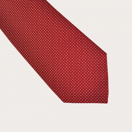 Silk necktie, dotted red