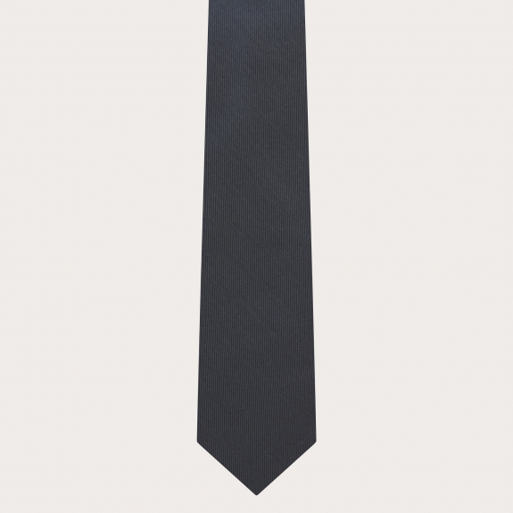 Anthracite grey necktie in jacquard silk