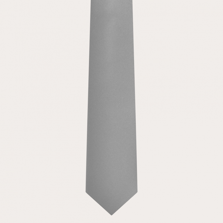 Corbata de seda jacquard gris claro