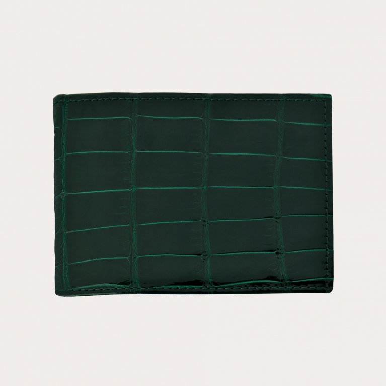 Cartera de hombre en cocodrilo verde petróleo