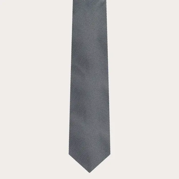BRUCLE Cravate élégante en soie jacquard avec micro-motif argenté