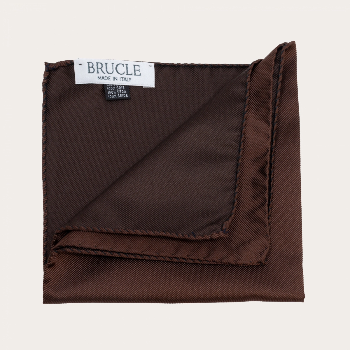 BRULCLE Elegant set of suspenders, necktie and pocket square in brown