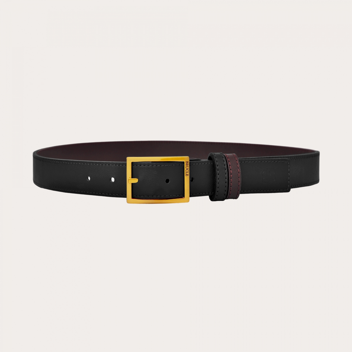 Casual belt in genuine leather, royal blue