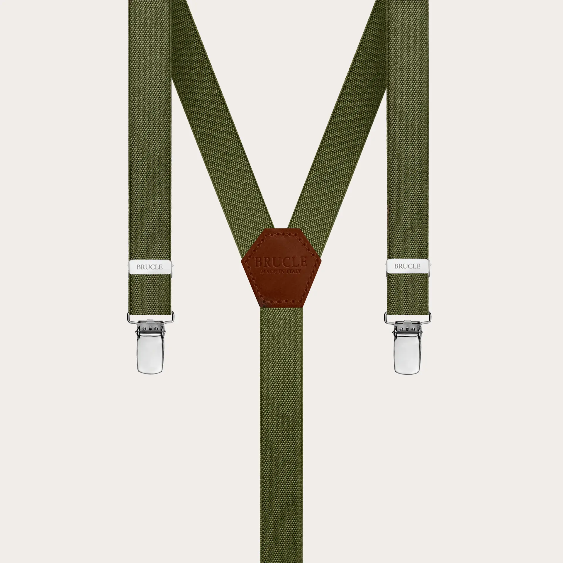 BRUCLE Tirantes finos en forma de Y unisex, verde militar