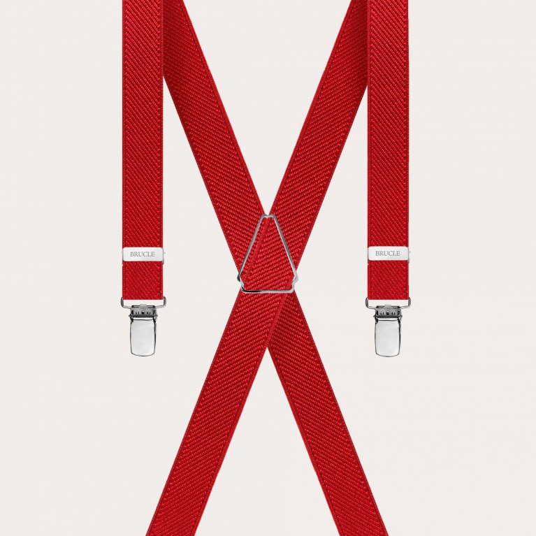 X-shaped suspenders for children and adolescents, red