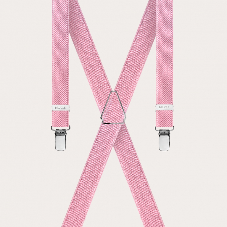 Tirantes en forma de X para niños y niñas, rosa pastel