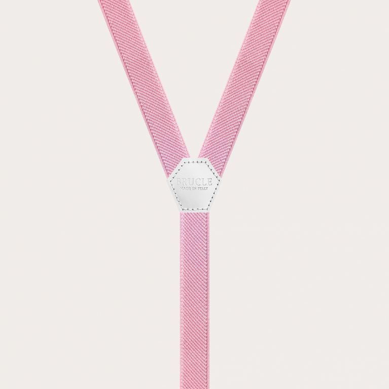 Refined suspenders for boys and girls, pastel pink