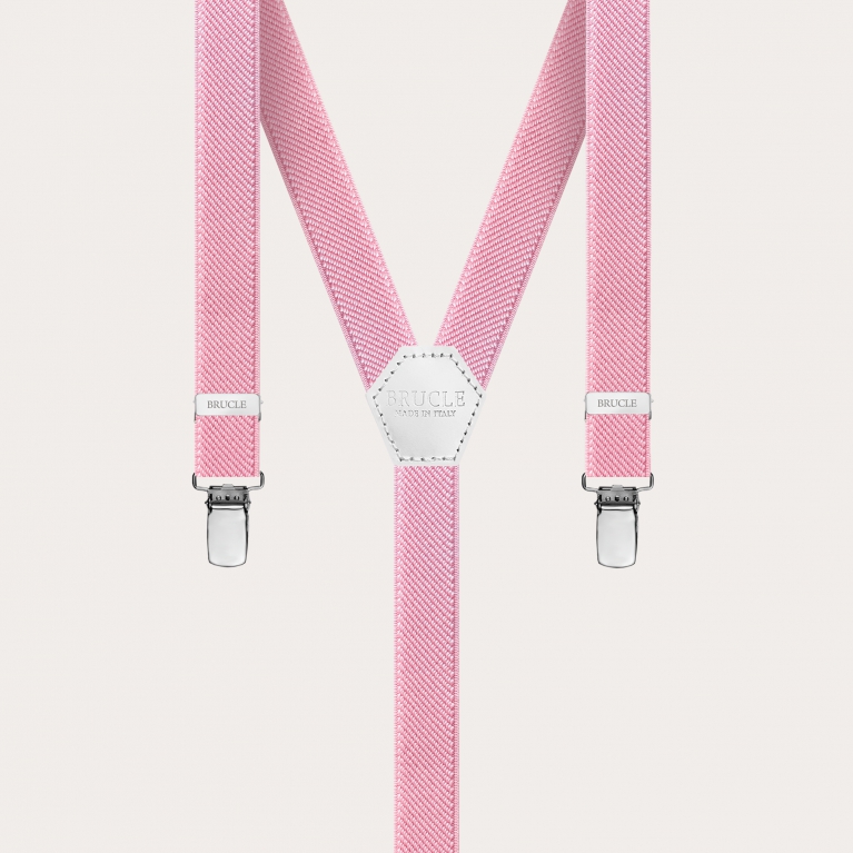 Refined suspenders for boys and girls, pastel pink