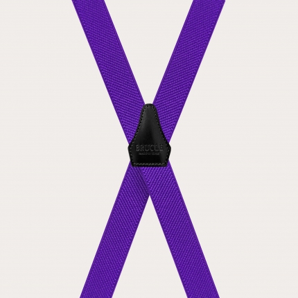 Unisex purple X-shaped suspenders for children and teenagers