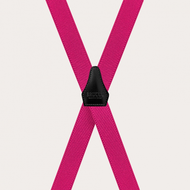 Tirantes fucsia en forma de X para hombre y mujer