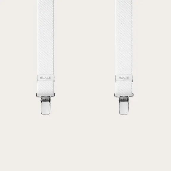 BRUCLE Tirantes unisex en forma de X, blanco