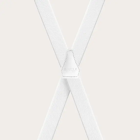 BRUCLE Tirantes unisex en forma de X, blanco