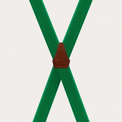 X-shaped suspenders for children and teenagers, green