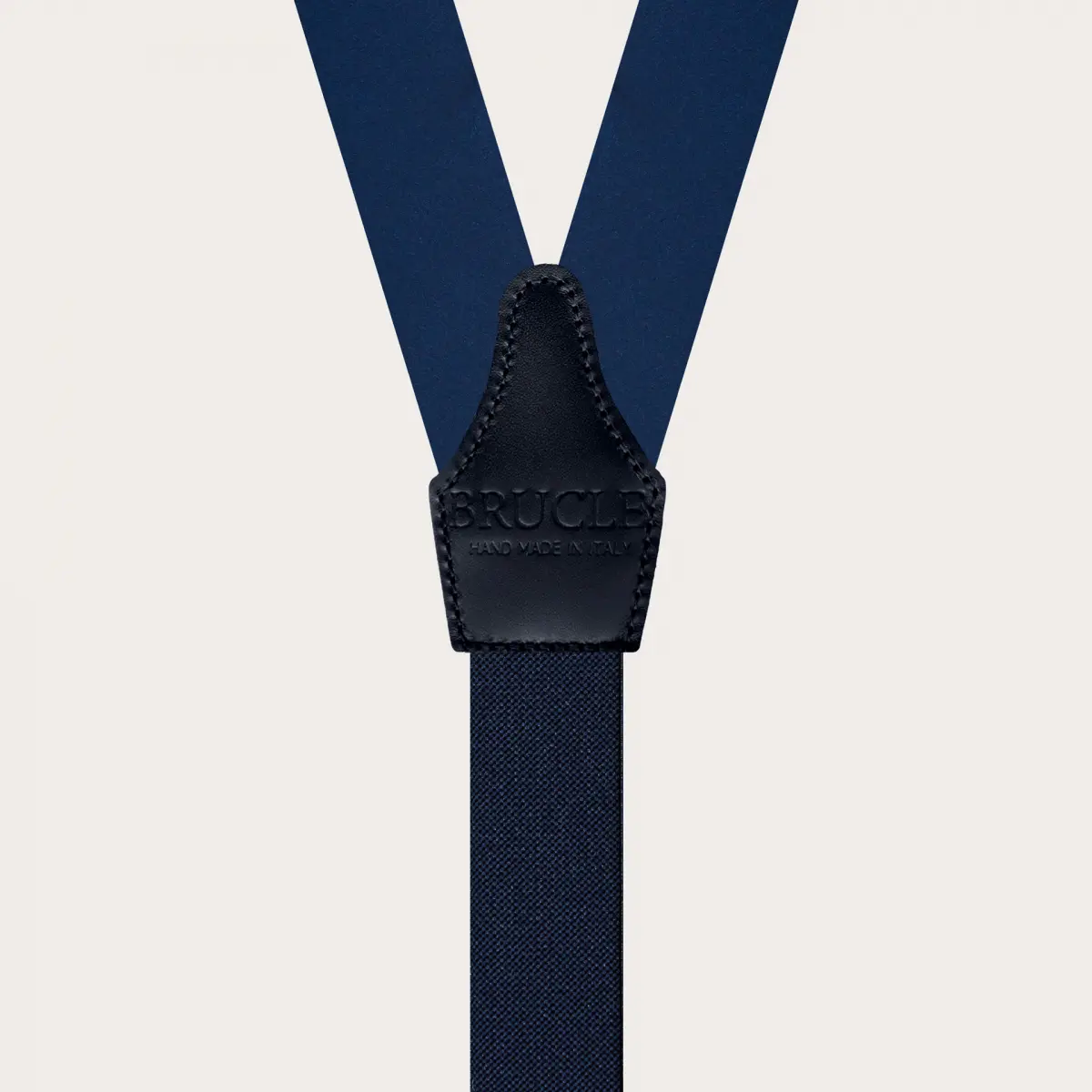 BRUCLE Bretelle con asole in raso di seta blu