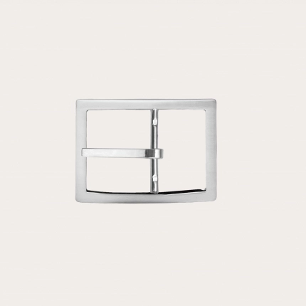 Double reversible nickel free 30mm buckle, satin silver
