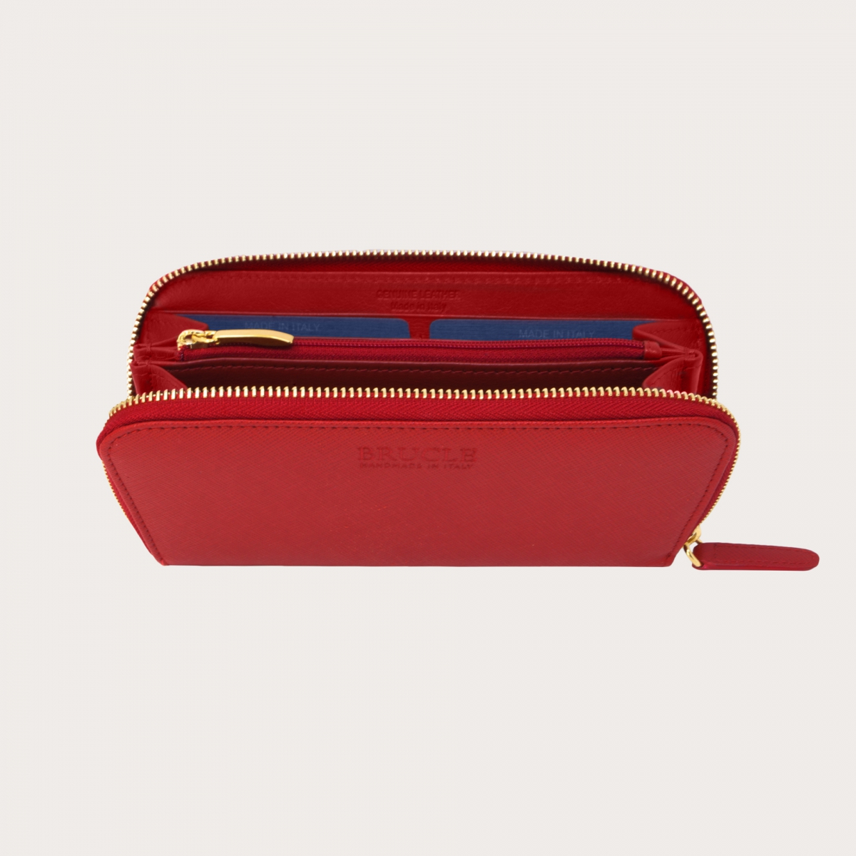 Bottege Veneta Intreccio Leather Zip Around Wallet Red