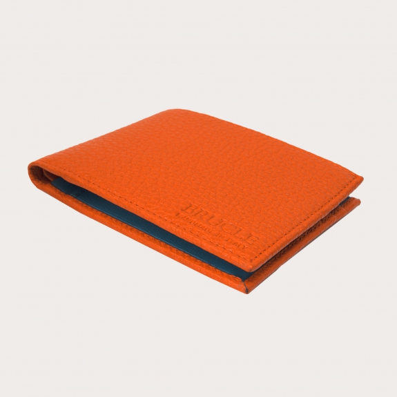 BRUCLE Men's card holder in orange and turquoise