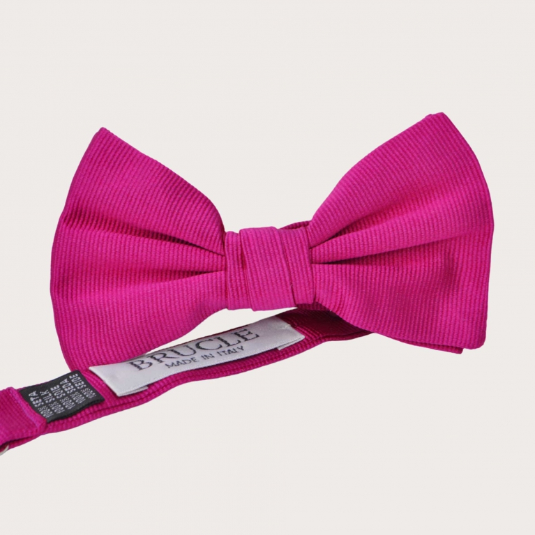 Handcrafted Fuchsia Silk Bow Tie for Men