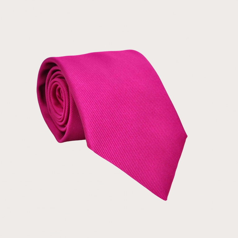 Corbata de seda fucsia