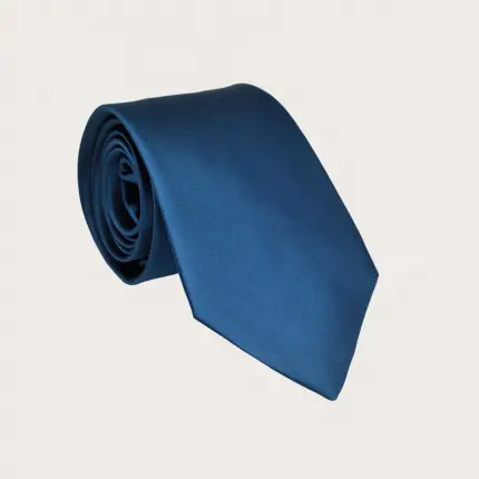 Cravatta classica in raso di seta blu